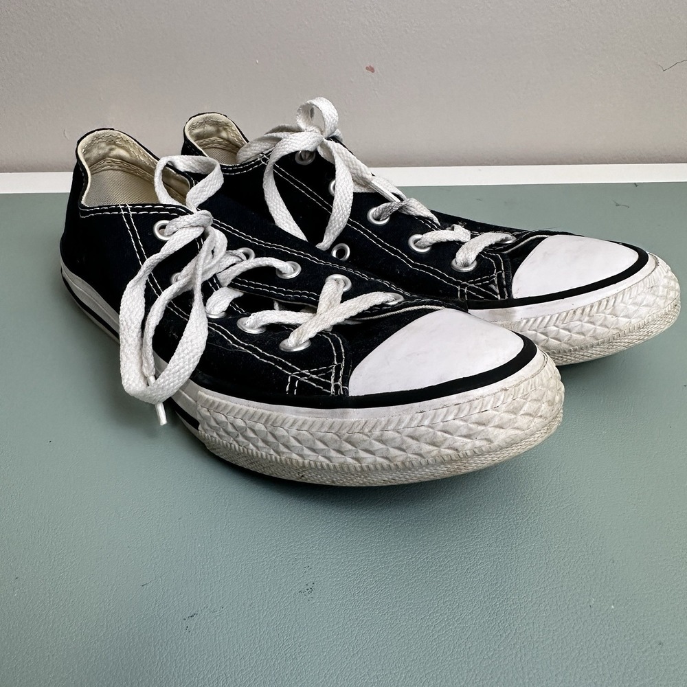 Converse All Star Sneakers Black Low Top Lace Athletic Shoes Youth  Sz 3 - Picture 3 of 7